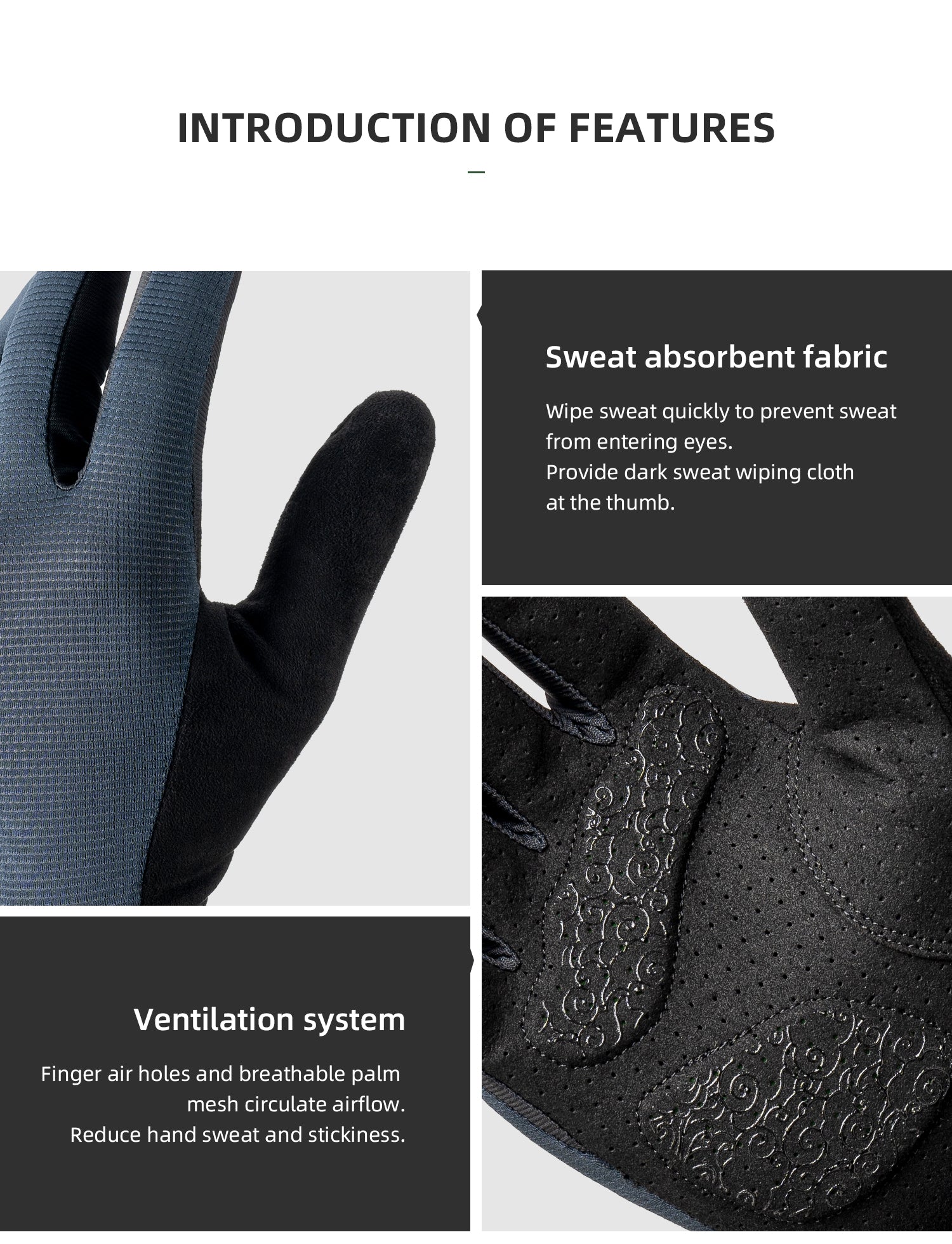 【ROAD TO SKY】by ROCKBROS Anti-Slip Cycling Gloves in Various Colours - ROCKBROSUSA