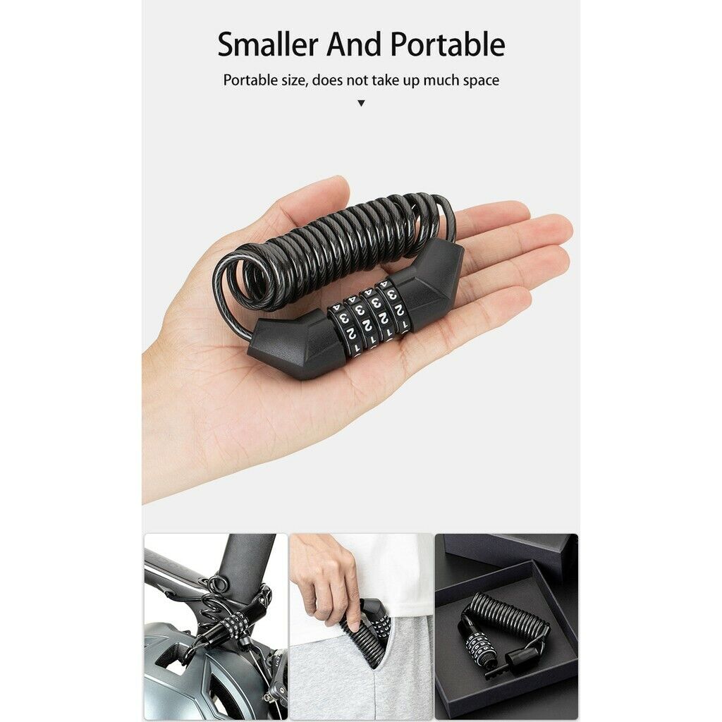 ROCKBROS 1.5m Mini Bicycle Cable Lock - Anti-theft, Password Security - ROCKBROSUSA