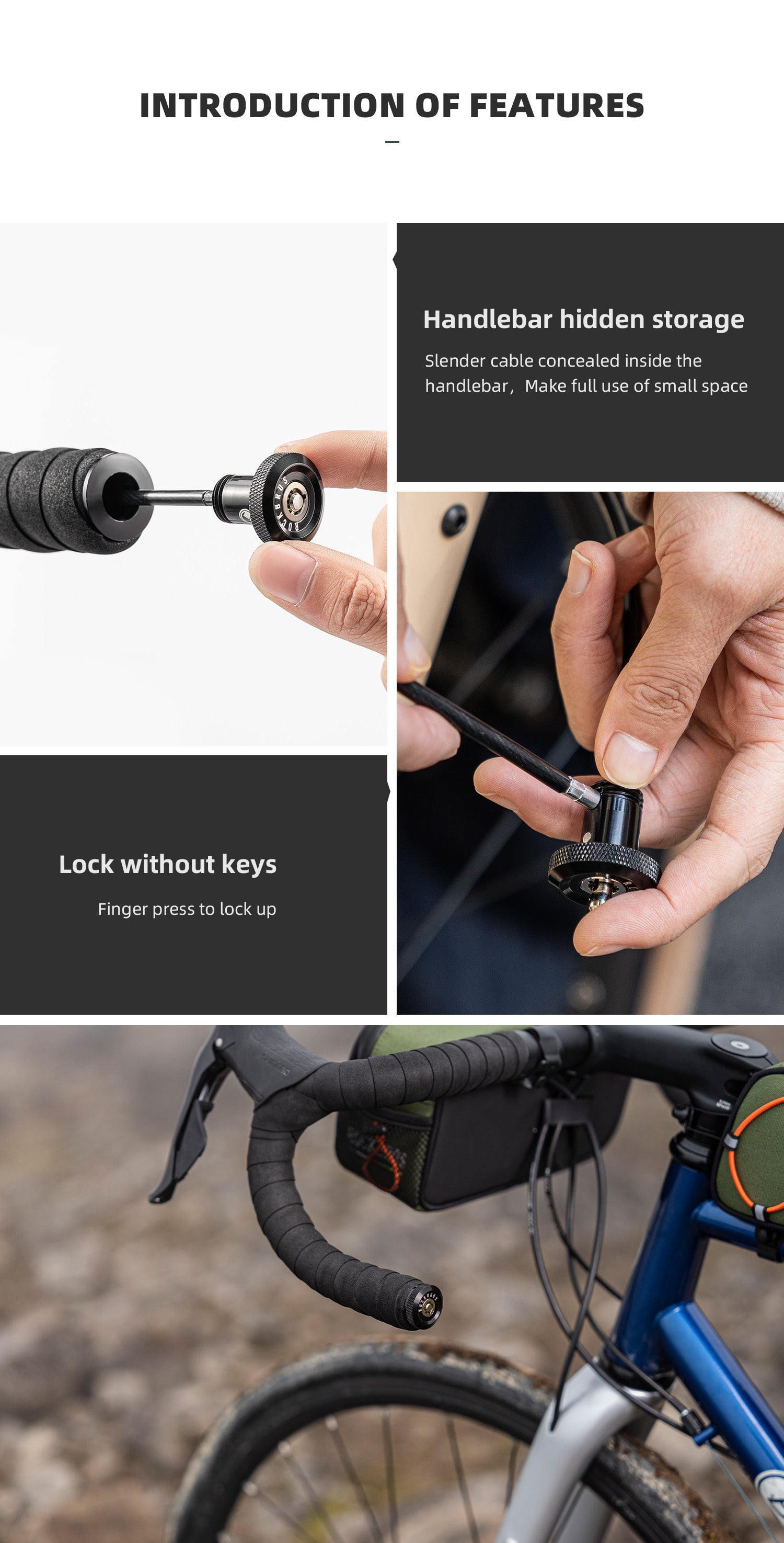 【ROAD TO SKY】by ROCKBROS Concealed Secure Road Bike Lock - ROCKBROSUSA