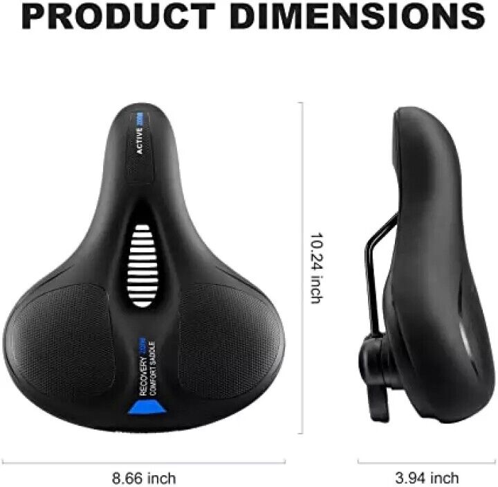ROCKBROS Bicycle Saddle Shockproof Leather Cushion Reflective Cycling Bike Seat With Handle - ROCKBROSUSA