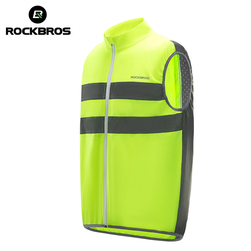 Rockbros Cycling Jacket Unisex Reflective Vest Breathable Night Running Vest Cycling Safety Warning - ROCKBROSUSA