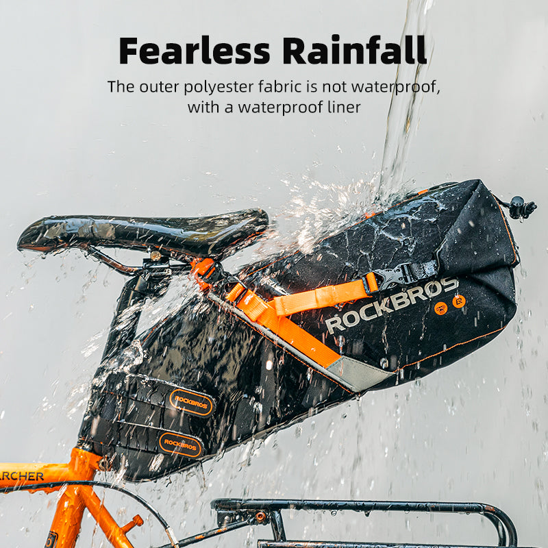 ROCKBROS Bike Bags Reflective Waterproof Large Capacity Bag Foldable Saddle Bags 10L - ROCKBROSUSA