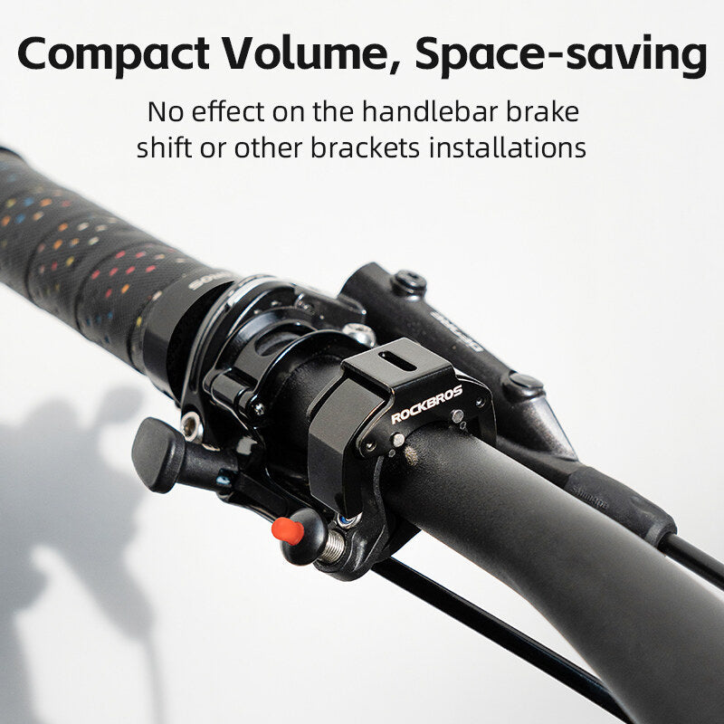 ROCKBROS Bike Mini Hidden Bell Loud Sound Aluminum Alloy Warning 100db Bell of Bicycle Handle Portable Cycling Equipment Fit MTB Road Folding Bike - ROCKBROSUSA