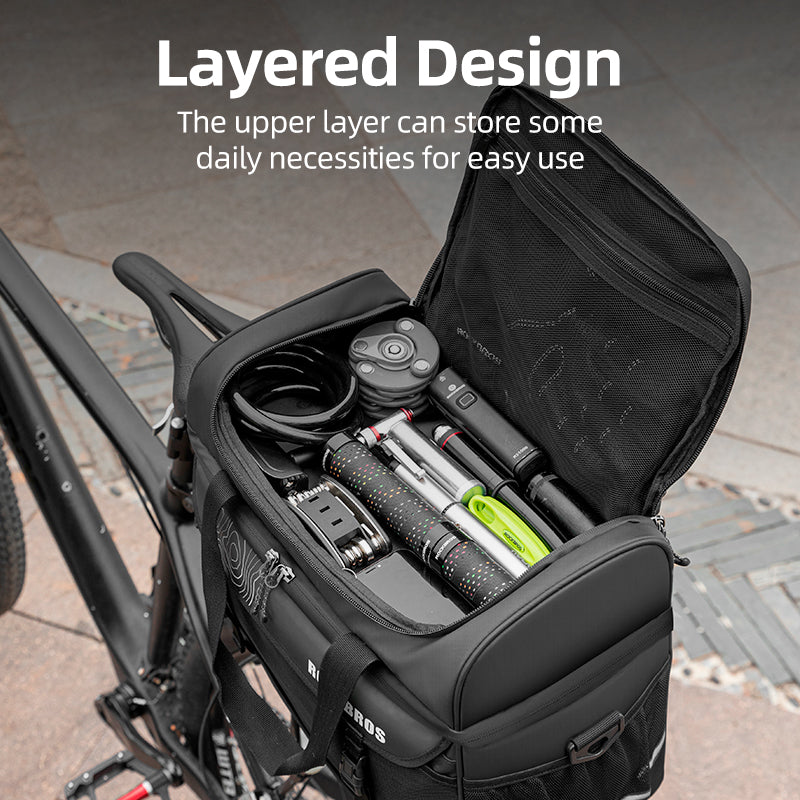 ROCKBROS 11L Insulated Bike Trunk Cooler Bag - Rear Rack Pannier, Commuter Bag - ROCKBROSUSA