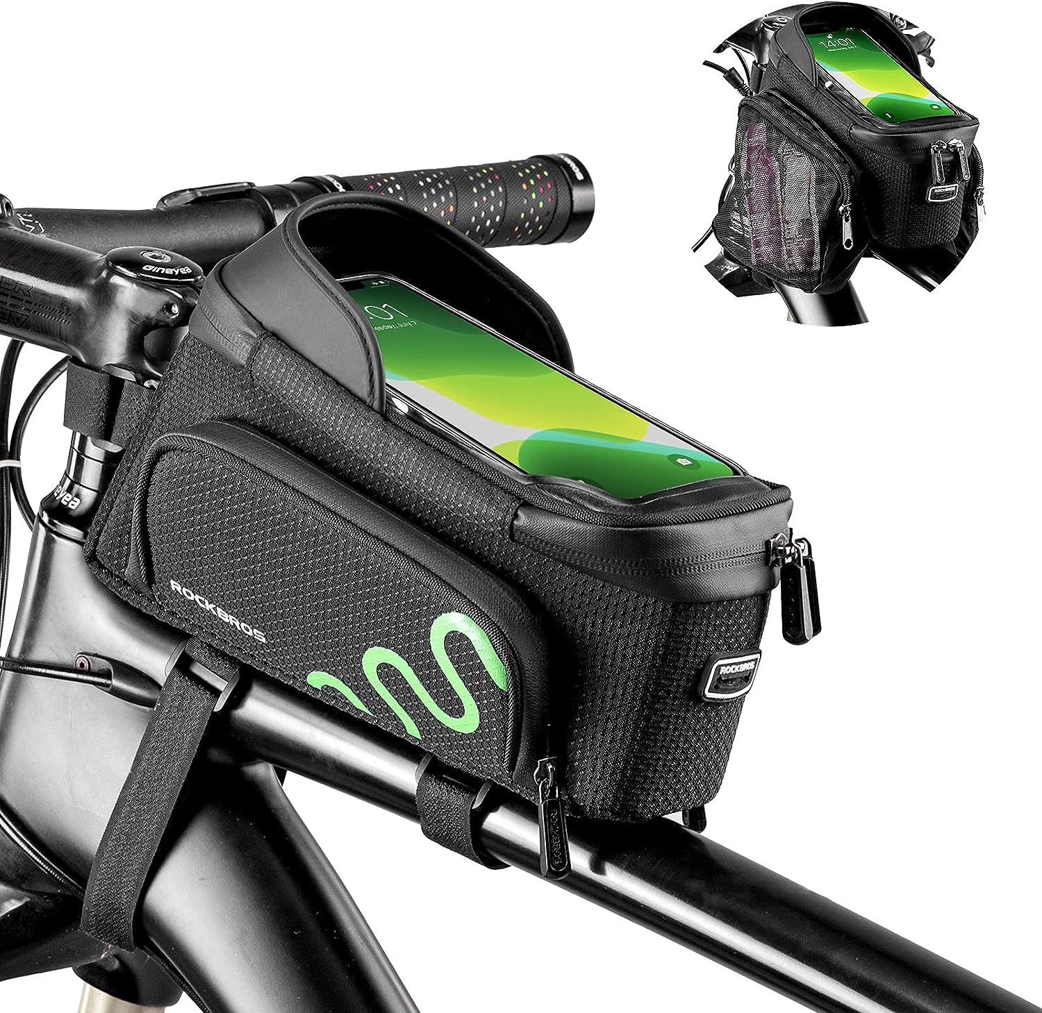 ROCKBROS Bike Frame Bag with Side Bags Bike Top Tube Bag