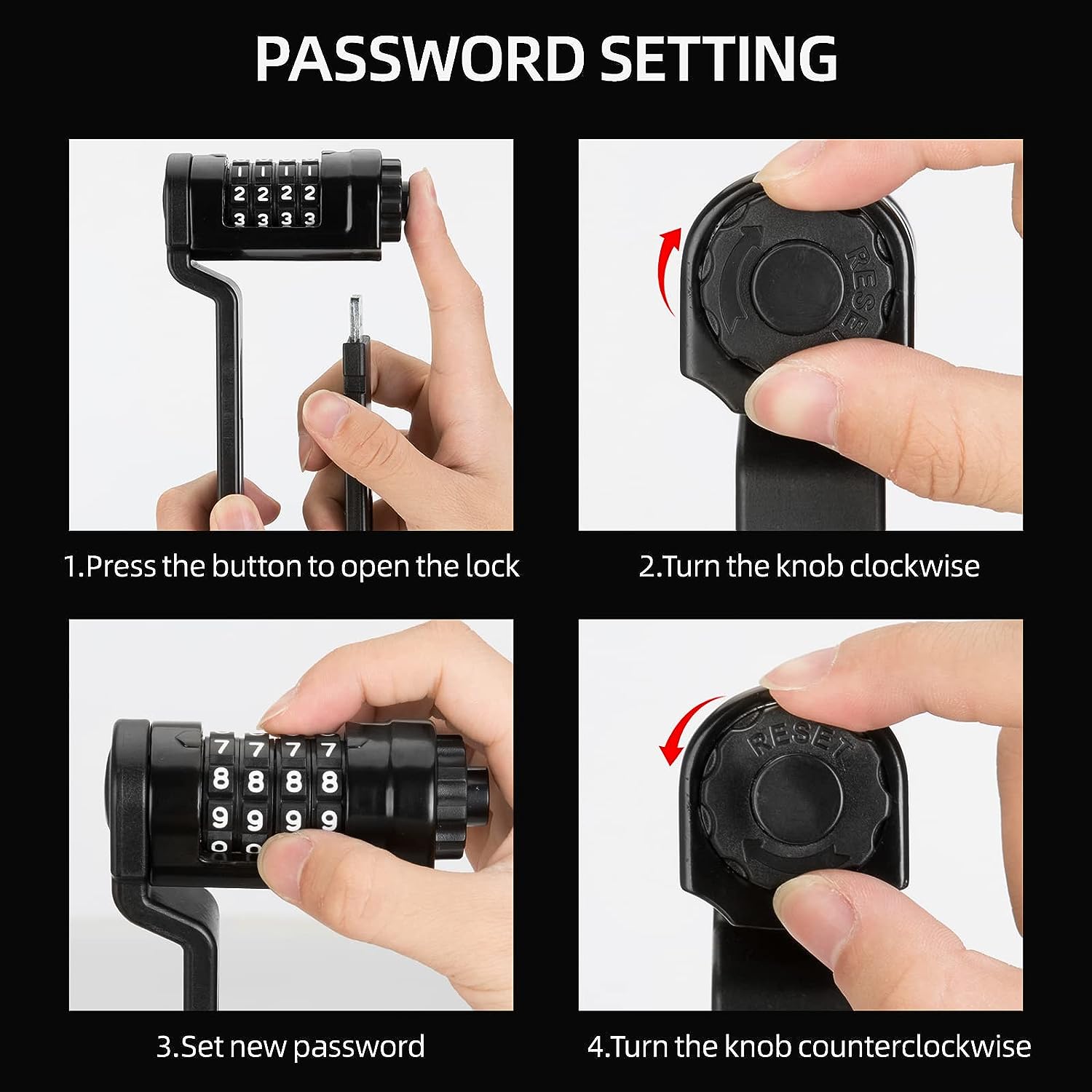 ROCKBROS Folding Bike Lock Heavy Duty Anti Theft with Mounting Bracket - ROCKBROSUSA