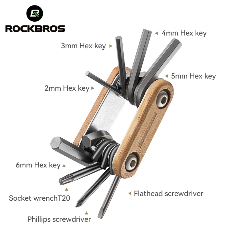 ROCKBROS 8-in-1 Multifunctional Portable Wooden Tool - ROCKBROSUSA