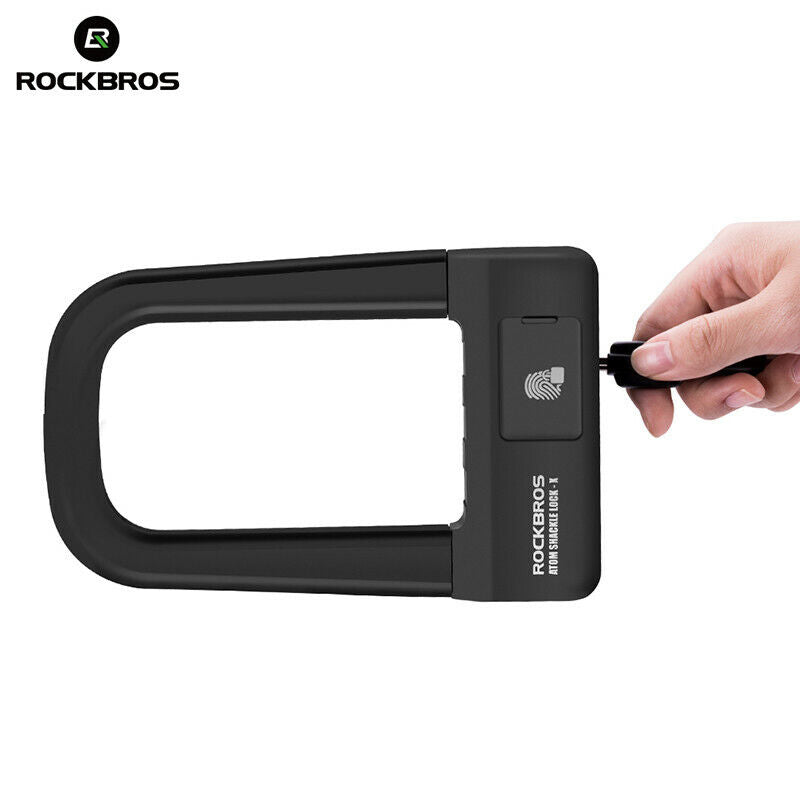 ROCKBROS Bike Lock U-shaped Fingerprint Lock Basic Lock Long Lock Body Security - ROCKBROSUSA