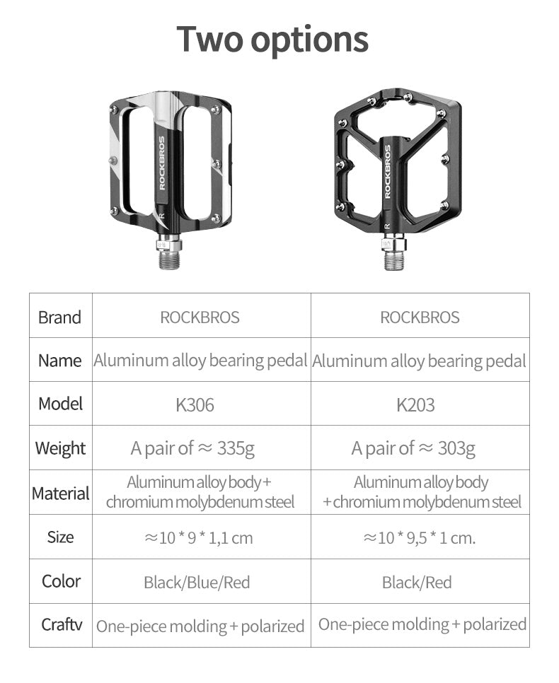 ROCKBROS Ultra Lightweight Flat Bike Pedals in Various Colours (Pair)