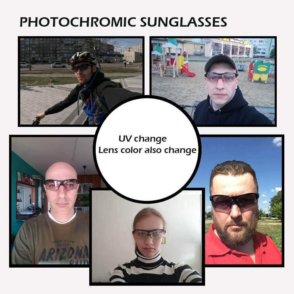 ROCKBROS Cycling Photochromic Glasses Sport Sunglassess Bike Glasses Driving Fishing UV400 Men Women - ROCKBROSUSA