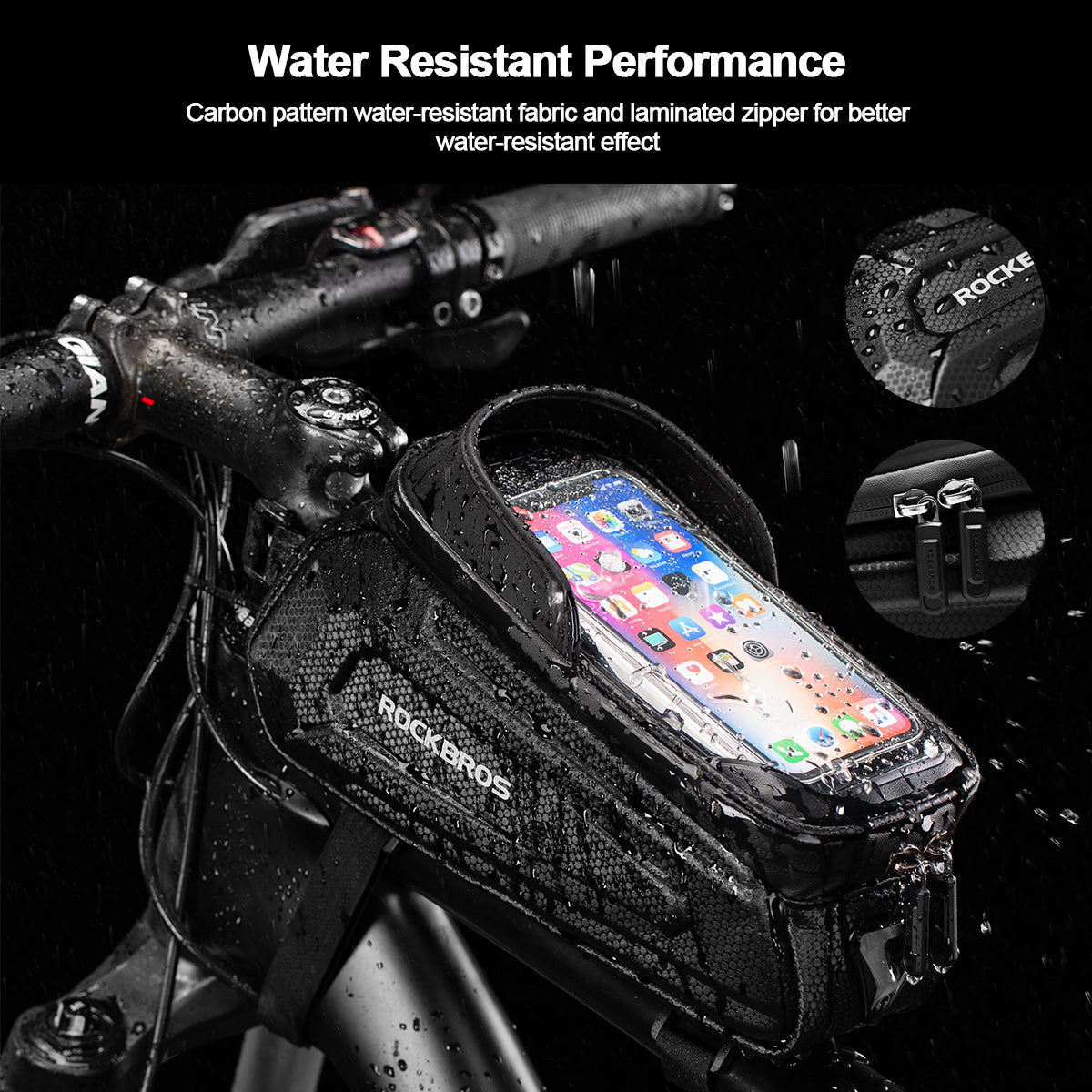 ROCKBROS Waterproof Bike Phone Mount Bag Durabl Touch-Sensitive and Spacious