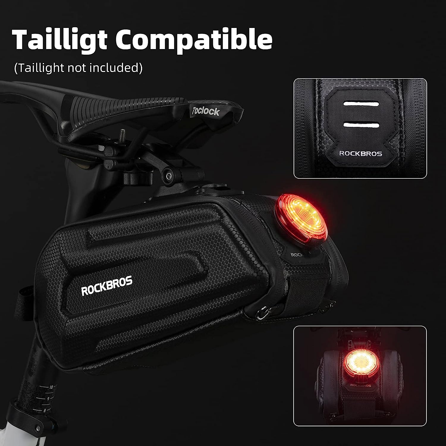 ROCKBROS Bike Saddle Bag Under Seat 3D Hard Shell Quick Release 1.7L - ROCKBROSUSA