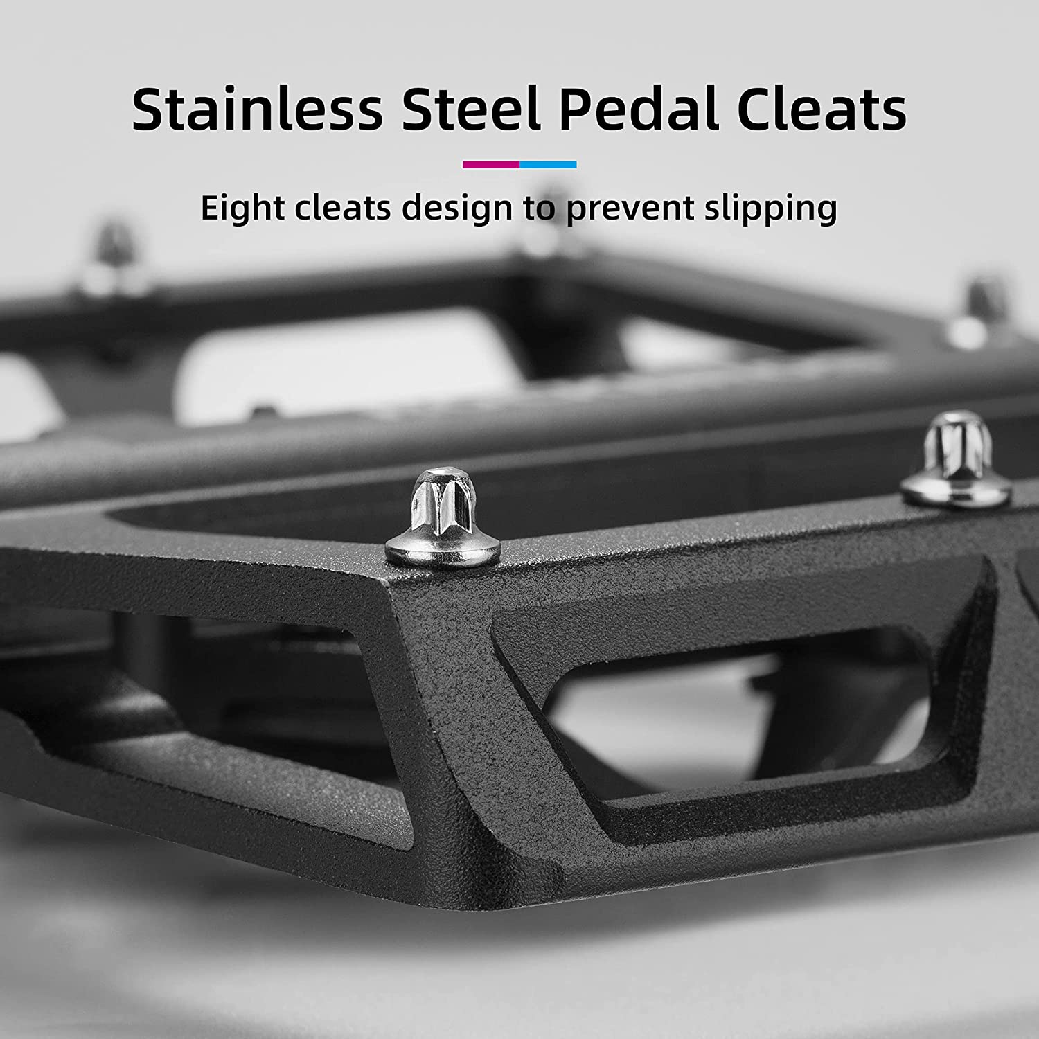 ROCKBROS Multi-Function Clipless Flat Bike Pedals in Black (Pair)