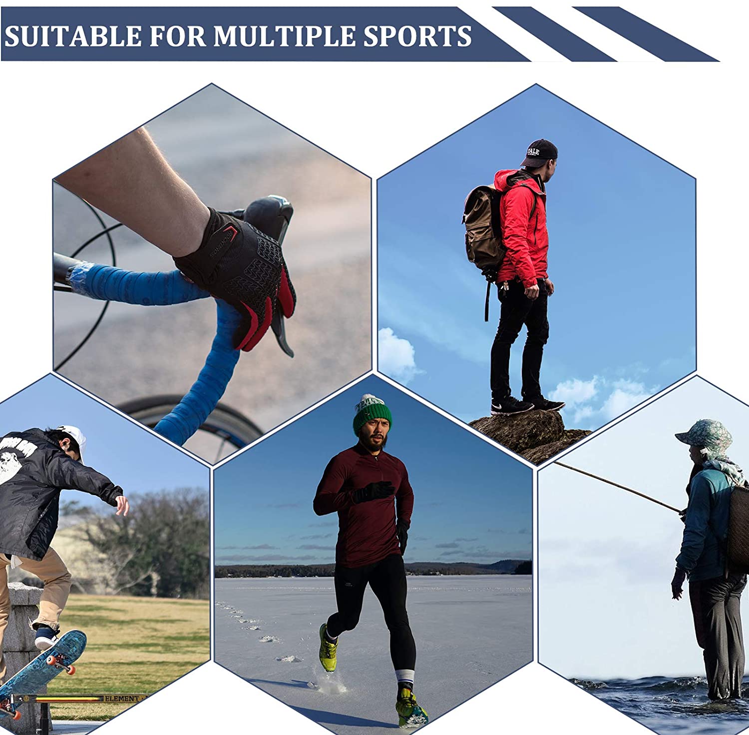 ROCKBROS Full Finger Cycling Gloves Touchscreen Gloves Full Finger Sports Gloves Running Gloves