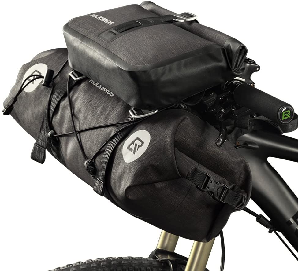 tasche mountainbike ROCKBROS Waterproof Handlebar Bags Front 2 Dry Packs for MTB Road Bicycles 19-20L