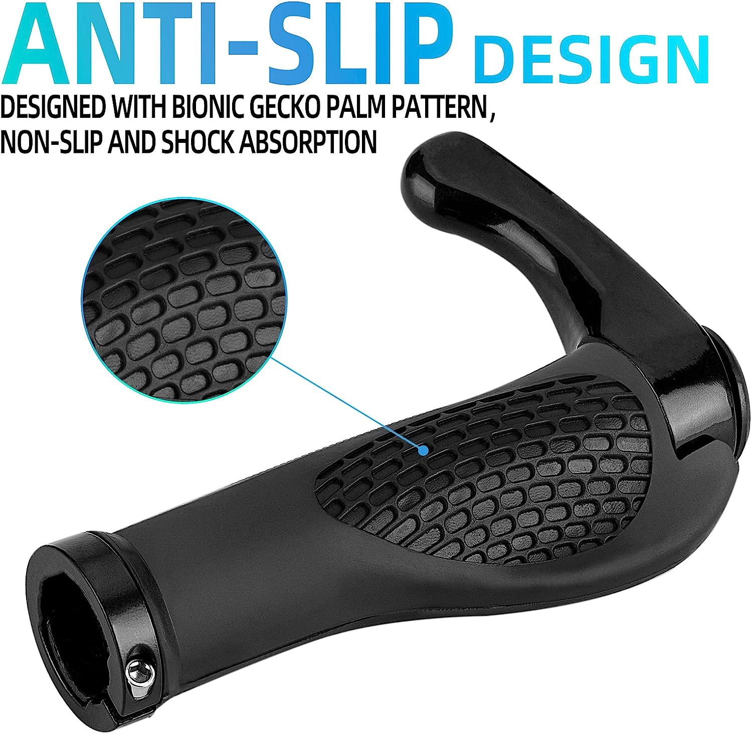 ROCKBROS Single Lock-on Bike Grips Ergonomic Non-Slip Rubber - ROCKBROSUSA