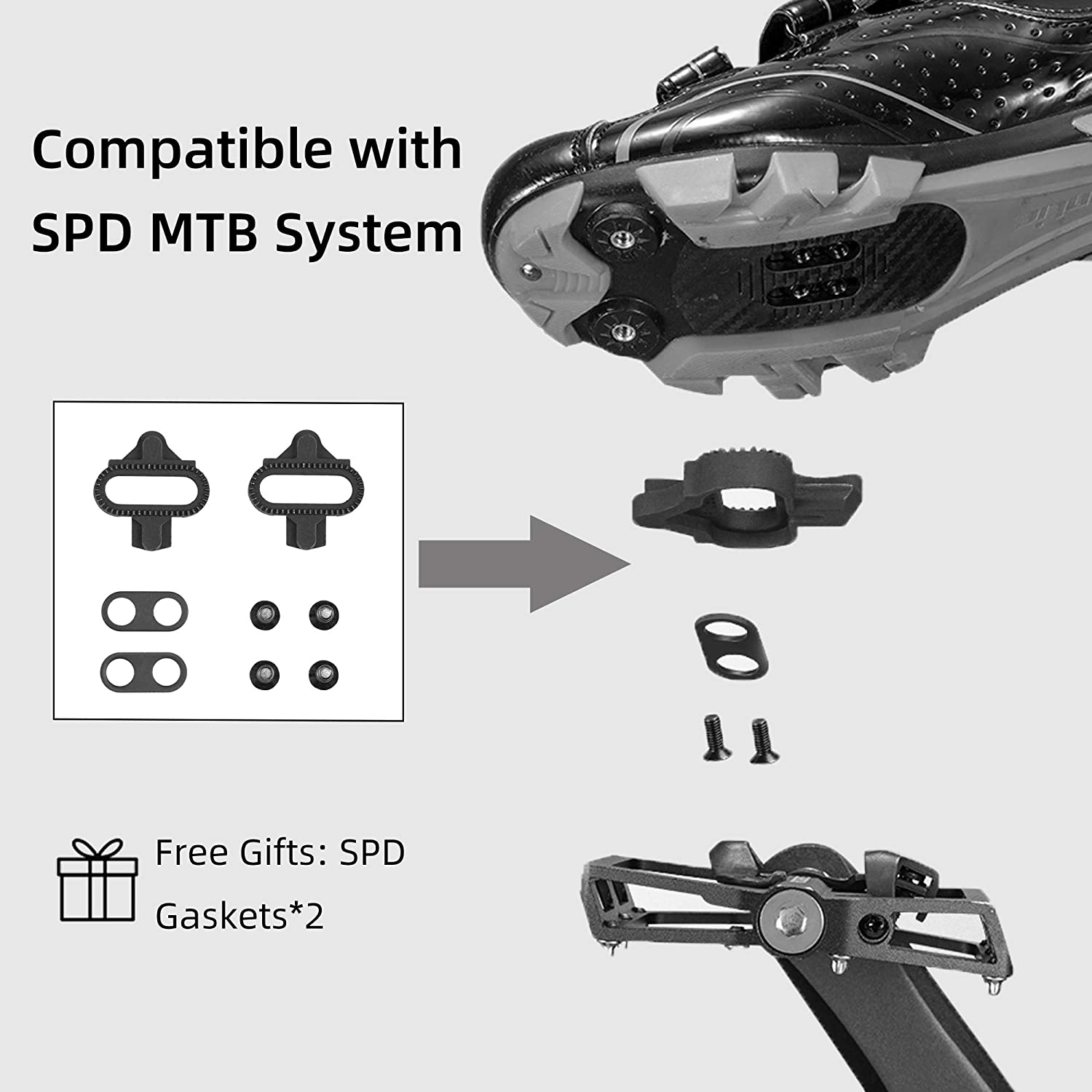 ROCKBROS Multi-Function Clipless Flat Bike Pedals in Black (Pair)