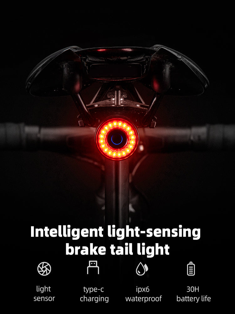ROCKBROS 1000 Lumen Front Bike Light + Smart Brake & Tail Light Q3 Set - ROCKBROSUSA