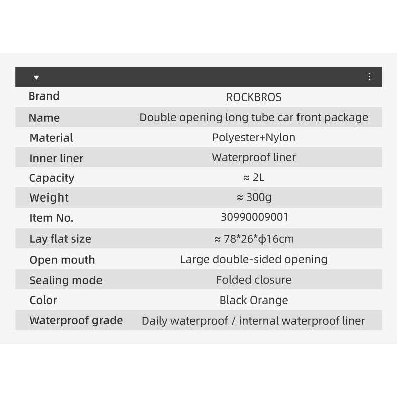 ROCKBROS Bicycle Cycling Handlebar Bag Waterproof 2L MTB Bike Front Bag - ROCKBROSUSA