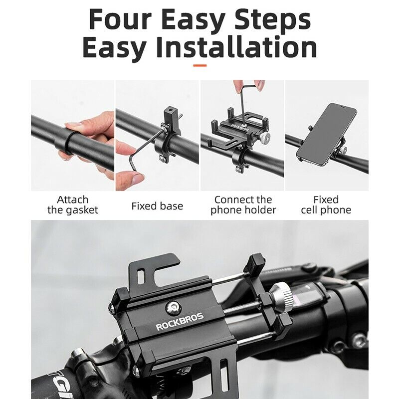 ROCKBROS Bike Mobile Phone Holder CNC Aluminum Bracket Five Claws Phone Holder - ROCKBROSUSA