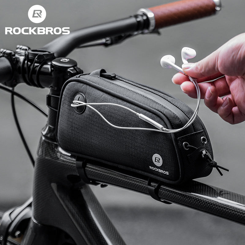ROCKBROS Bicycle Top Tube Bag 1.3L Mountain Road Bike Frame Bag Reflective - ROCKBROSUSA