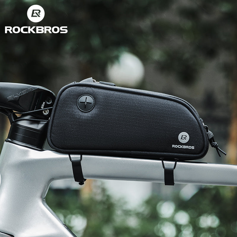 ROCKBROS Bicycle Top Tube Bag 1.3L Mountain Road Bike Frame Bag Reflective - ROCKBROSUSA