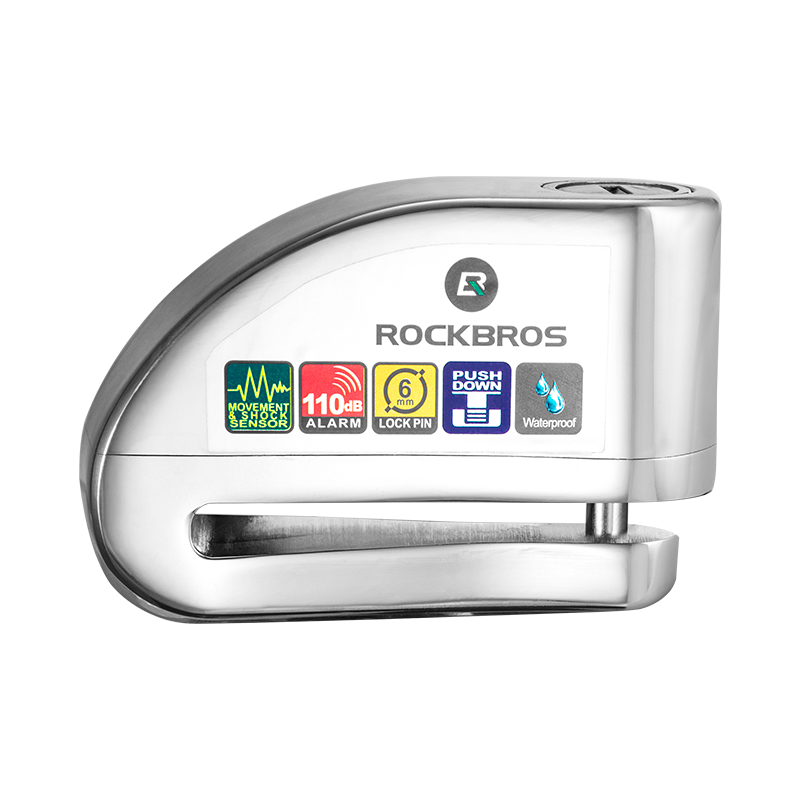 ROCKBROS Motorcycle Disc Lock Alarm Anti-theft 110db Waterproof Alloy Steel 6MM Electric device Scooter Helmet Bicycle Cable Lock - ROCKBROSUSA
