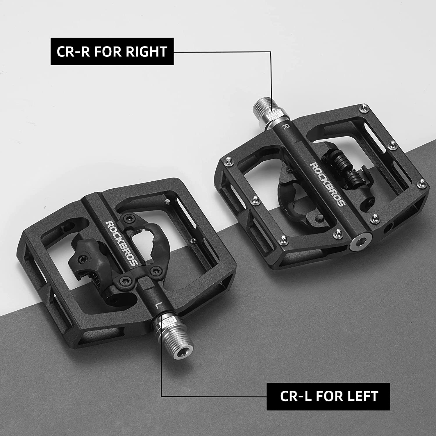 ROCKBROS Multi-Function Clipless Flat Bike Pedals in Black (Pair)