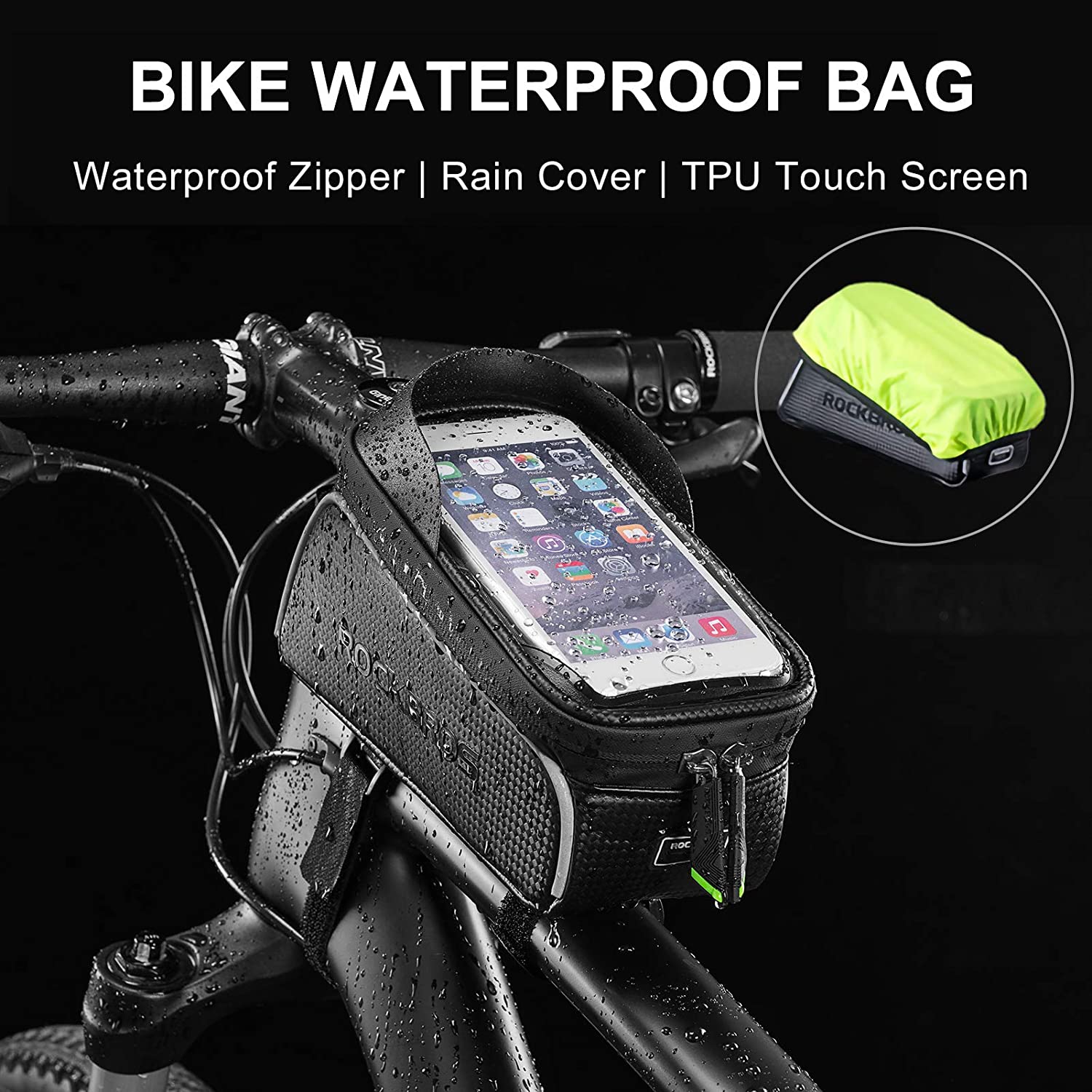 ROCKBROS Top Tube Bike Bag With Phone Case Holder
