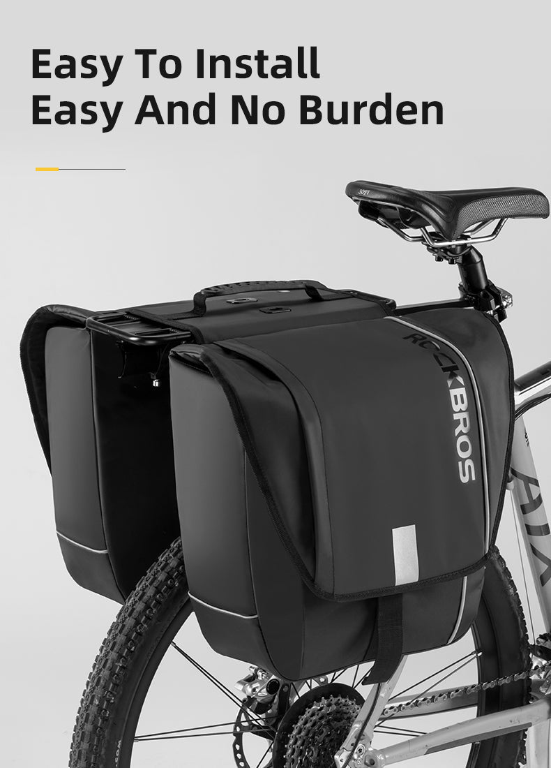 ROCKBROS Super 30-Litre Bicycle Saddlebags in Black - ROCKBROSUSA
