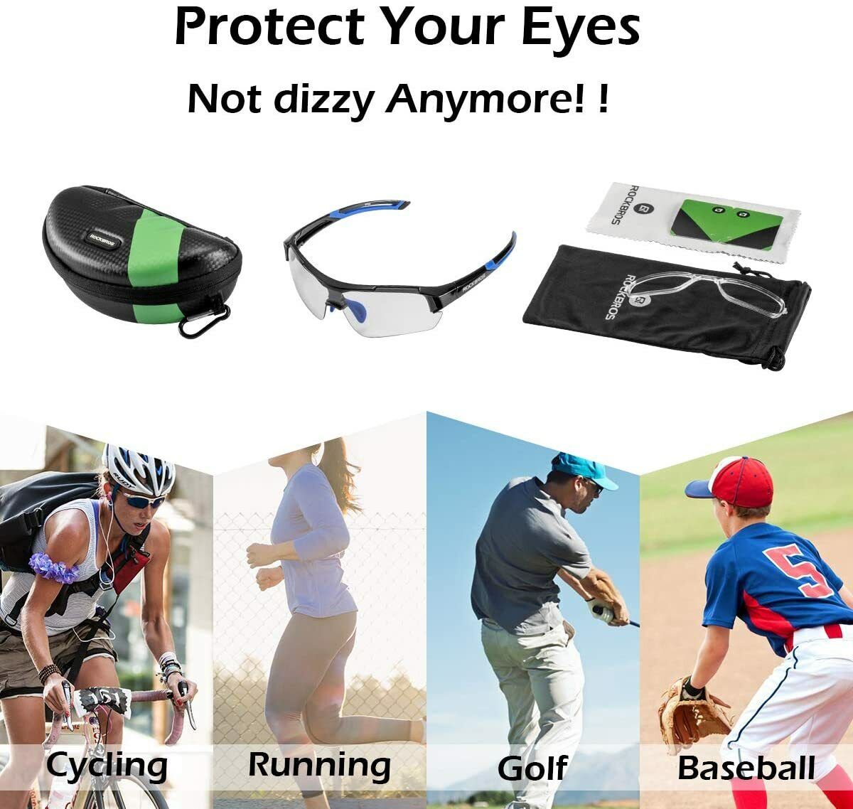 ROCKBROS Cycling Photochromic Glasses Sport Sunglassess Bike Glasses Driving Fishing UV400 Men Women - ROCKBROSUSA