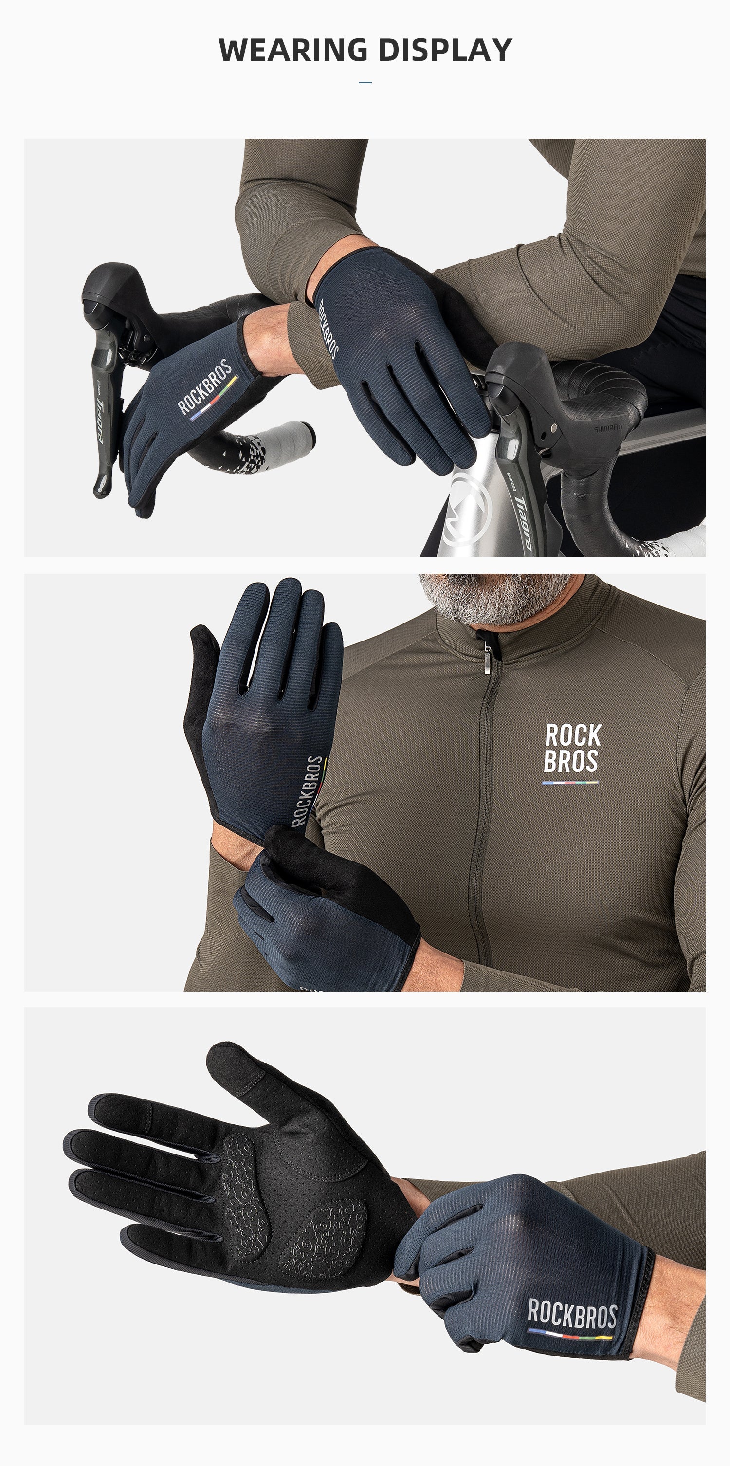 【ROAD TO SKY】by ROCKBROS Anti-Slip Cycling Gloves in Various Colours - ROCKBROSUSA