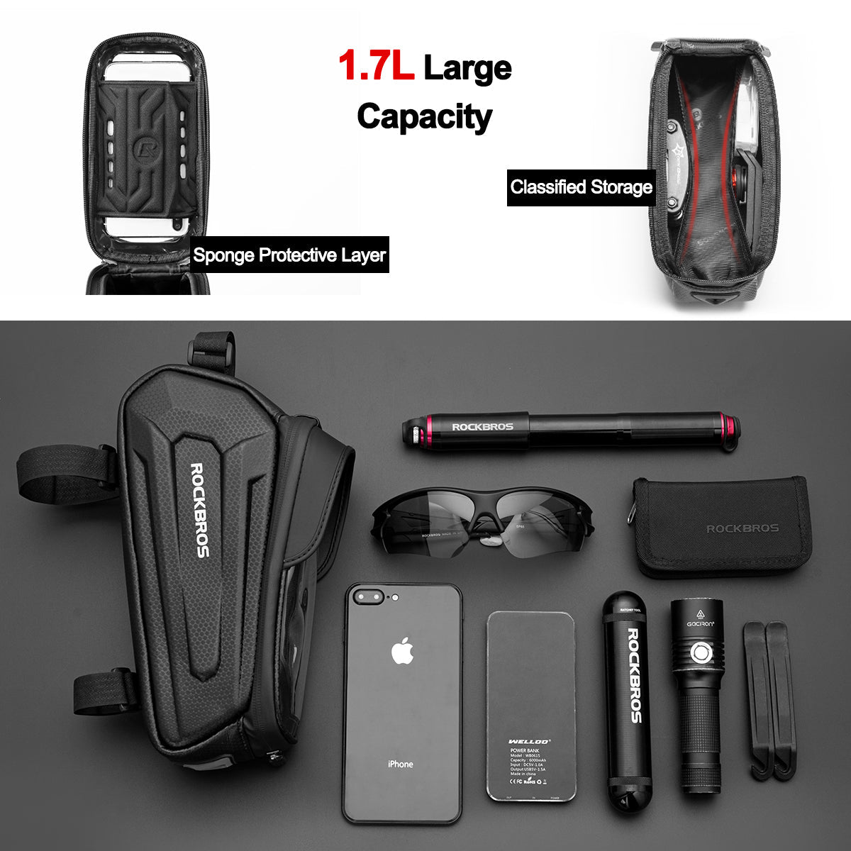 ROCKBROS Waterproof Bike Phone Mount Bag Durabl Touch-Sensitive and Spacious
