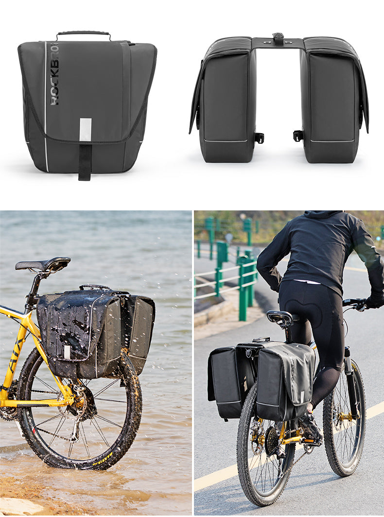 ROCKBROS Super 30-Litre Bicycle Saddlebags in Black - ROCKBROSUSA