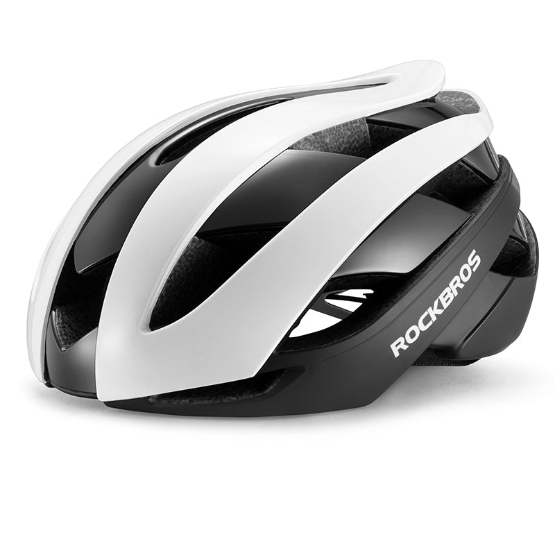 ROCKBROS Cycling Helmet Bicycle Bike Safety Protective Gear, Black White / L ROCKBROS Cycling Helmet Bicycle Bike Safety Protective Gear, Black White / L