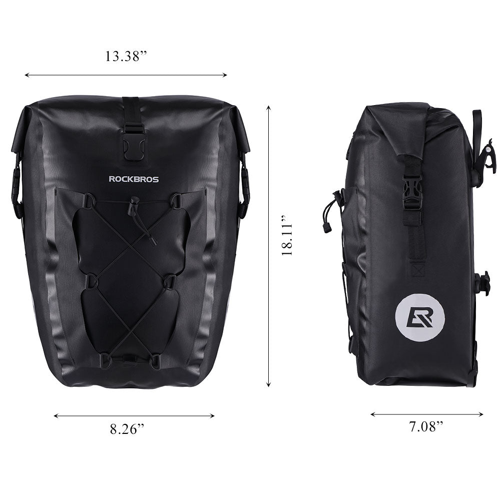 ROCKBROS Ultra Large Capacity Bicycle Saddlebag in Black or Yellow