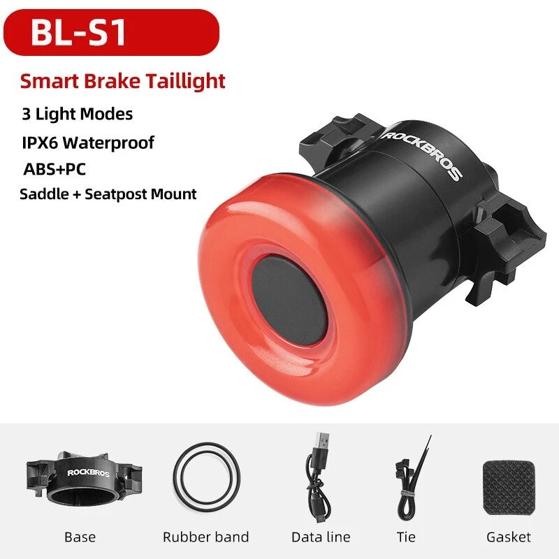 ROCKBROS Smart Bike Brake & Tail Light BL-S1 - ROCKBROSUSA