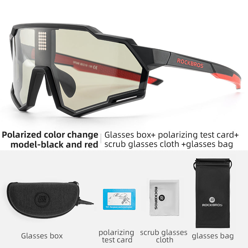 ROCKBROS Cycling Photochromic Glasses Electronic Color Changing SunGlasses Clear - ROCKBROSUSA