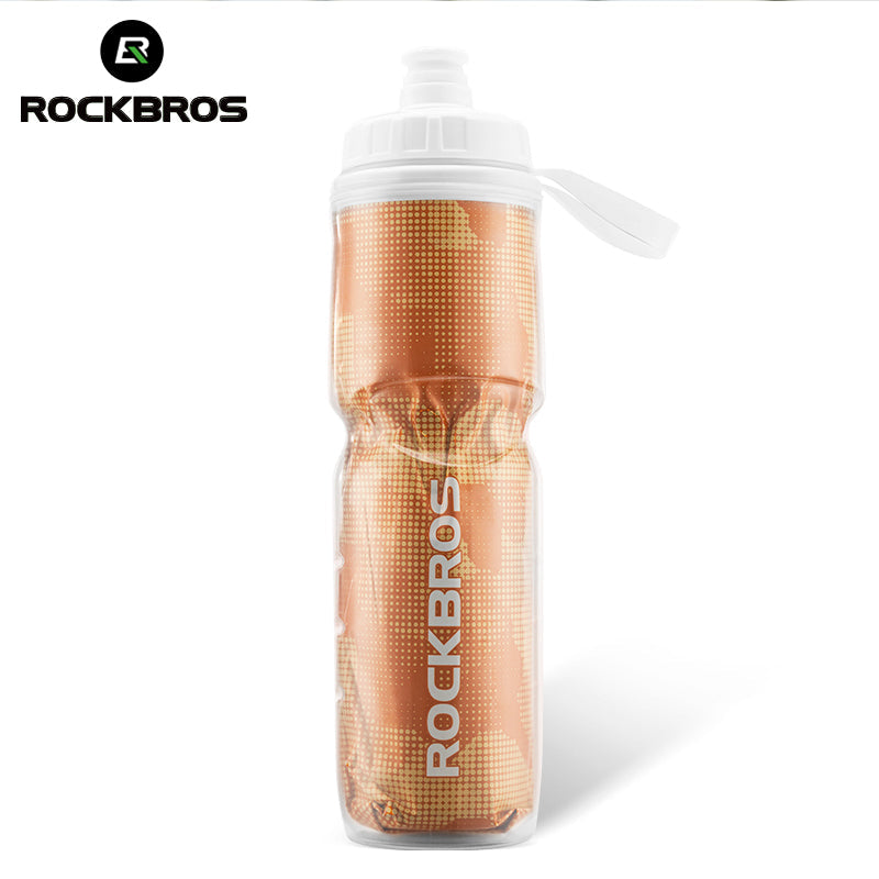 ROCKBROS Insulated Bike Water Bottles Keep Water Cool Leak-Proof Bicycle Water Bottle with Handle Cycling Water Bottle Easy to Squeeze - ROCKBROSUSA