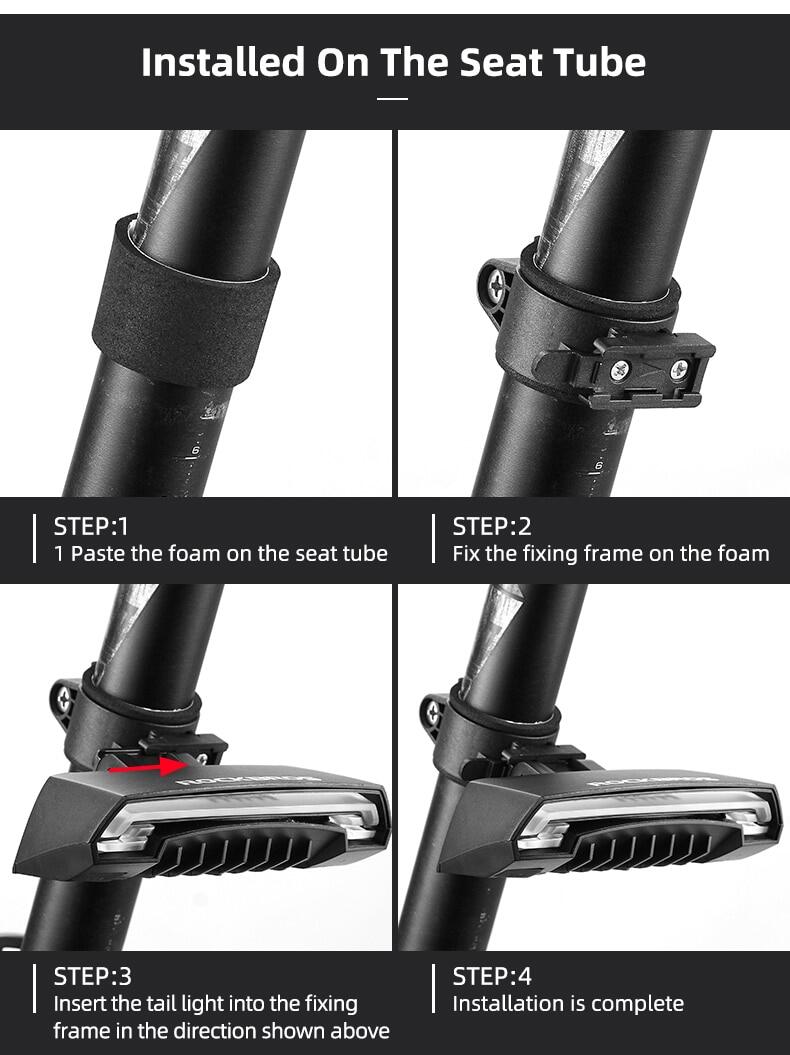 ROCKBROS 1000 Lumen Front Bike Light & Rear Light with Remote Control