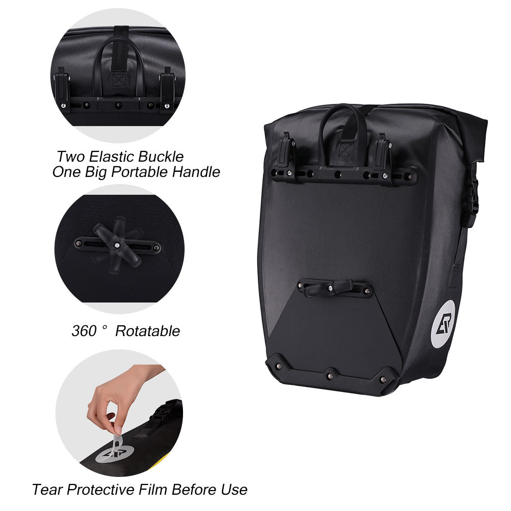 ROCKBROS Ultra Large Capacity Bicycle Saddlebag in Black or Yellow