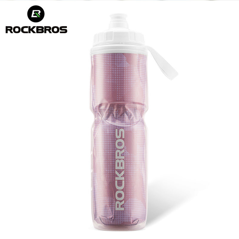 ROCKBROS Insulated Bike Water Bottles Keep Water Cool Leak-Proof Bicycle Water Bottle with Handle Cycling Water Bottle Easy to Squeeze - ROCKBROSUSA
