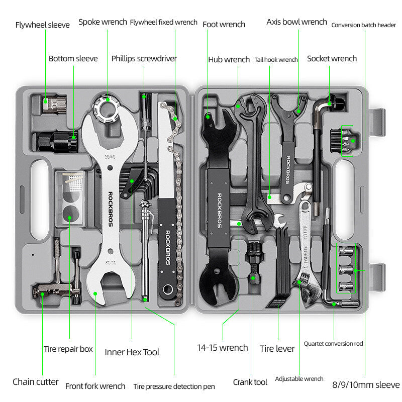 ROCKBROS Professional 22-piece Bike Repair and Maintenance Kit - ROCKBROSUSA