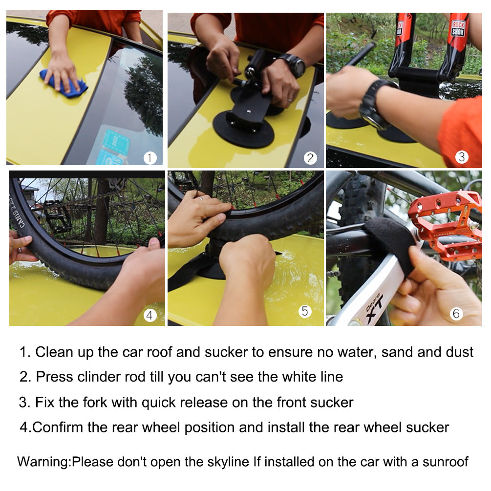 ROCKBROS Suction Cup Bike Rack for Car Roof