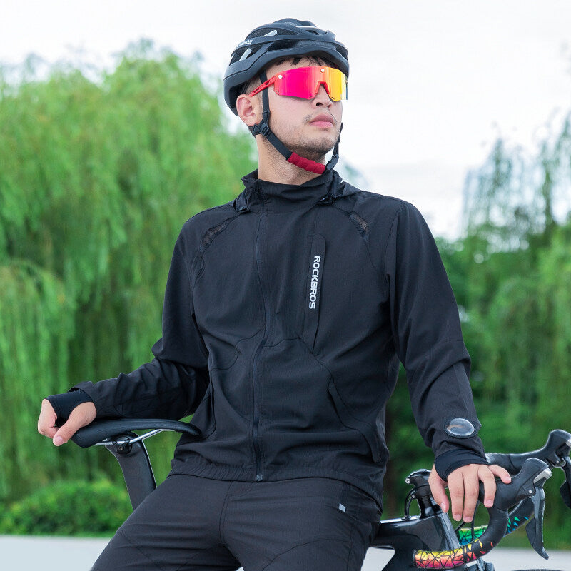 ROCKBROS Men's Cycling Jacket Windproof Running Jacket Pants Quick-Dry Outdoor Sports MTB Road Bike Jacket Pants Lightweight Breathable - ROCKBROSUSA
