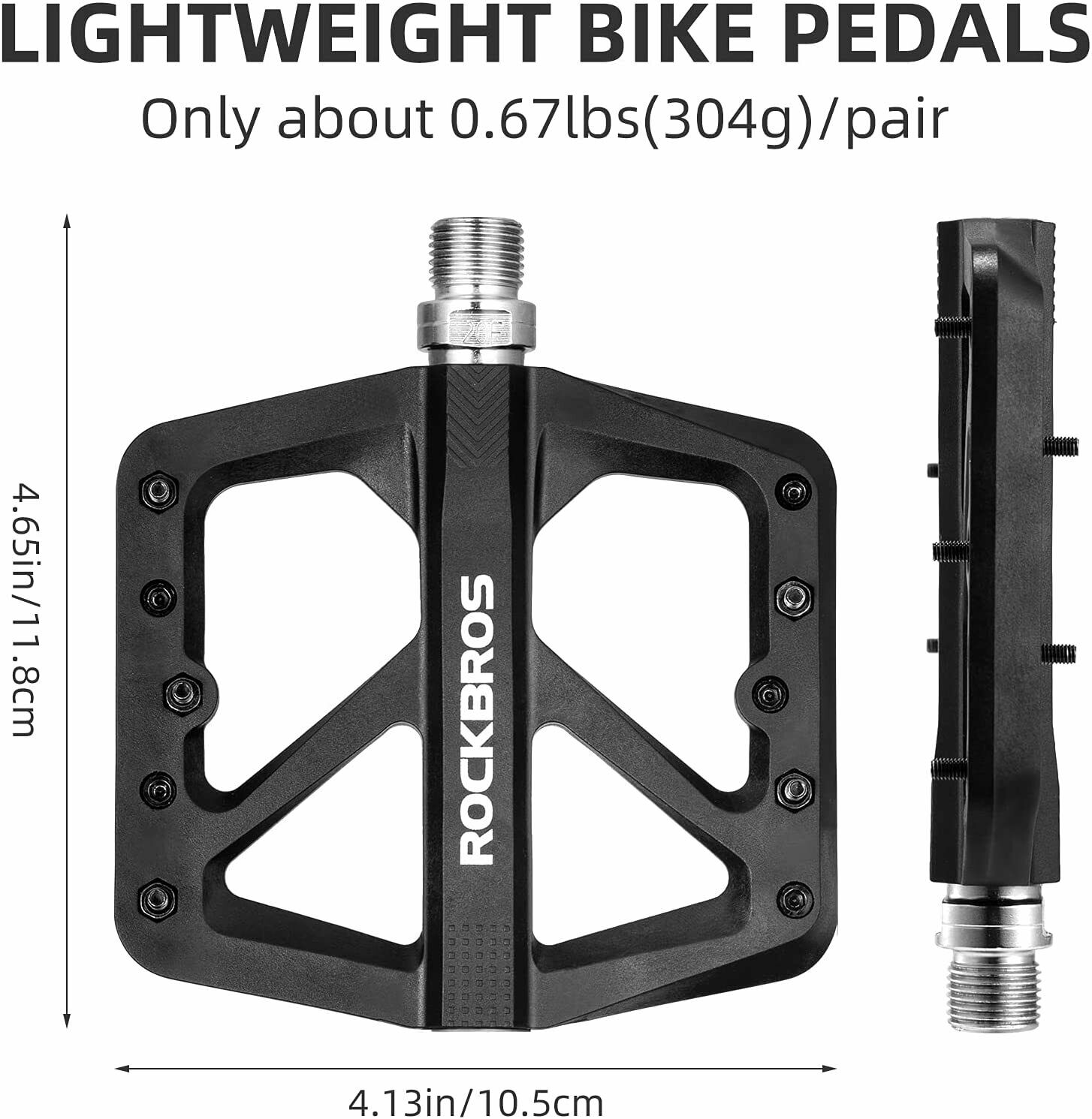 ROCKBROS Large Nylon Composite Bike Pedals in Black (Pair) - ROCKBROSUSA