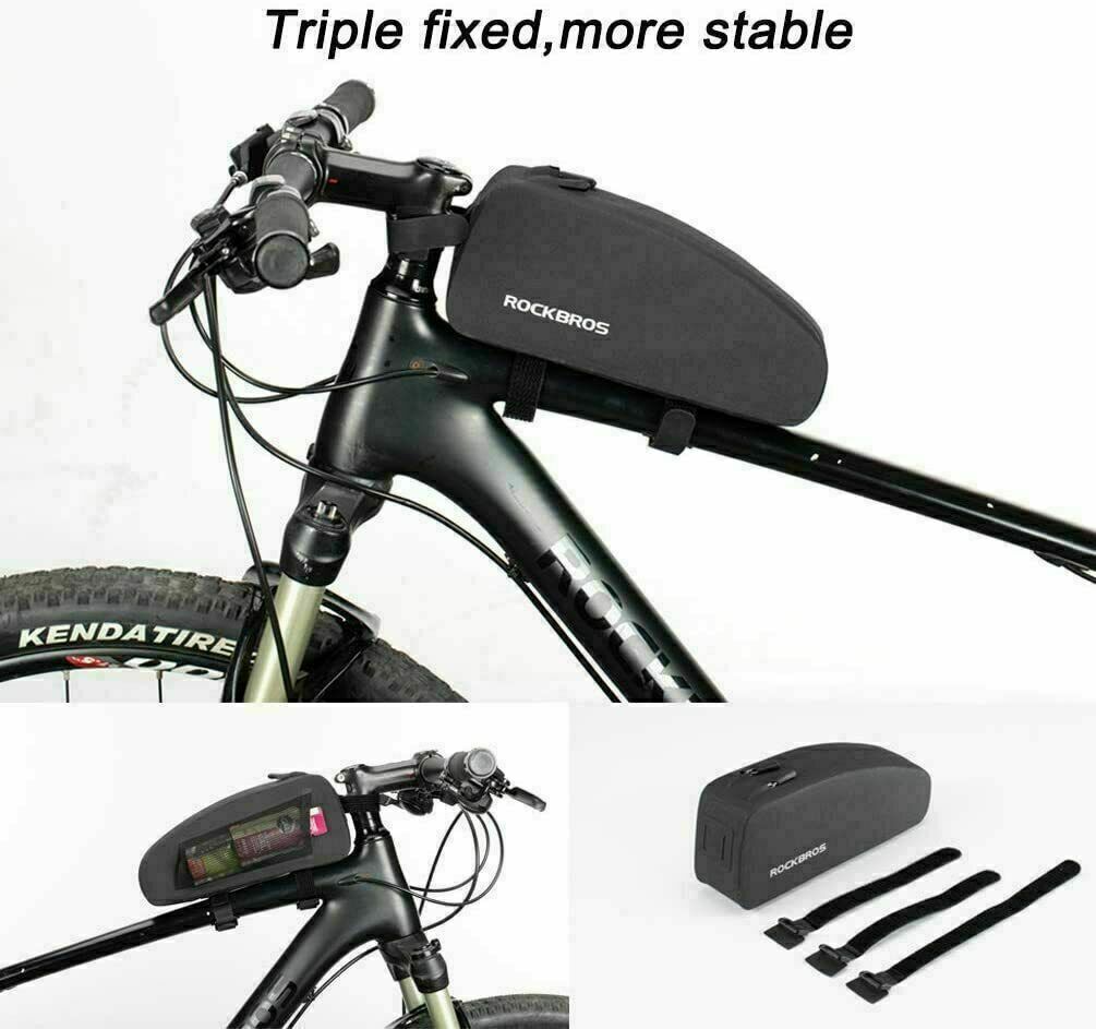 ROCKBROS Double Zipper Top Tube Bag Frame Fitted Bike Bag Front Frame Bag - ROCKBROSUSA