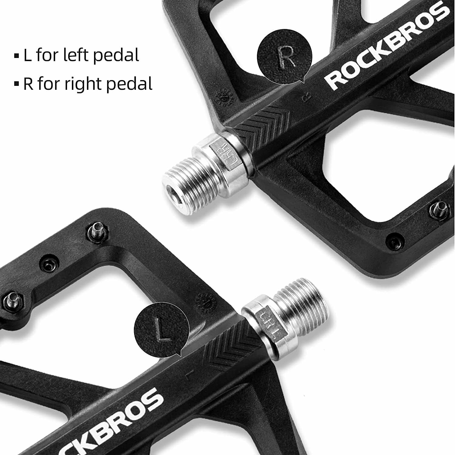 ROCKBROS Large Nylon Composite Bike Pedals in Black (Pair) - ROCKBROSUSA