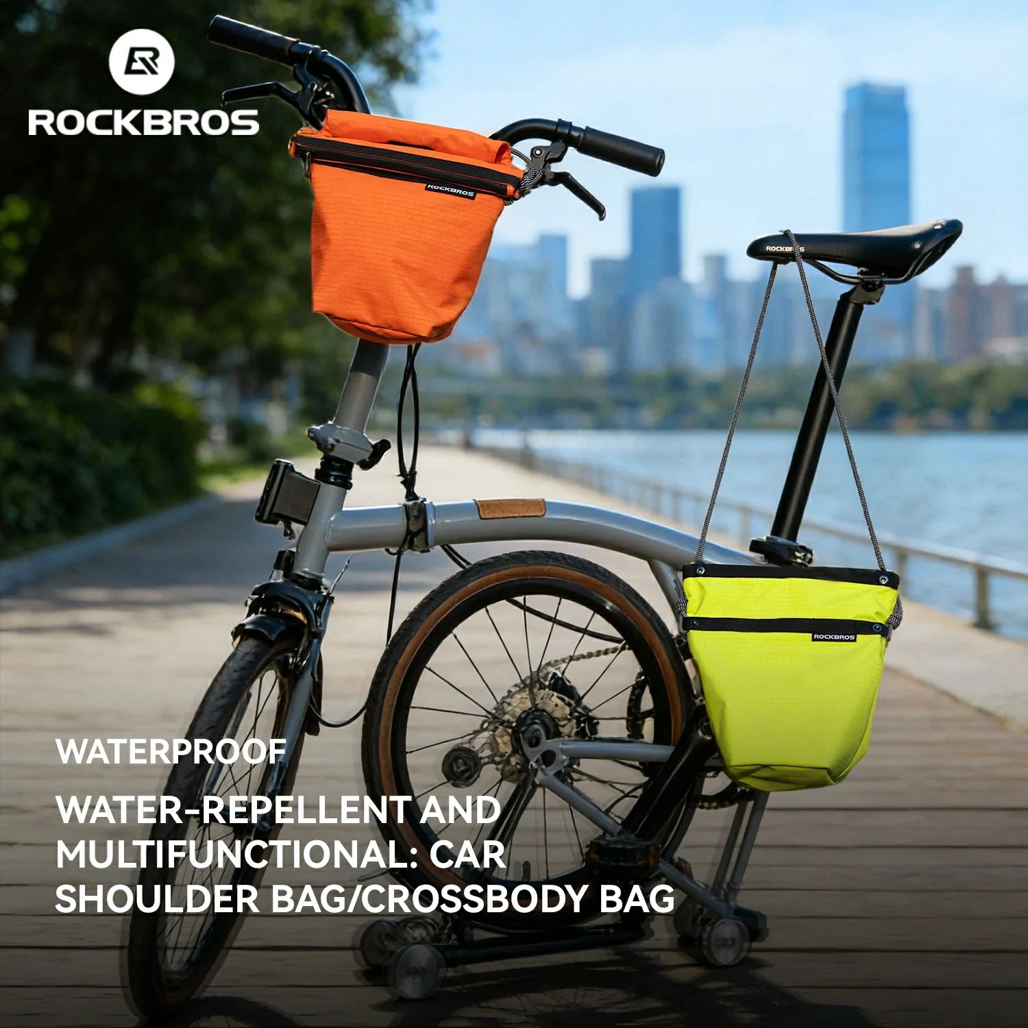 Convertible Bike Front Bag Crossbody Bag– Expandable Nylon Handlebar