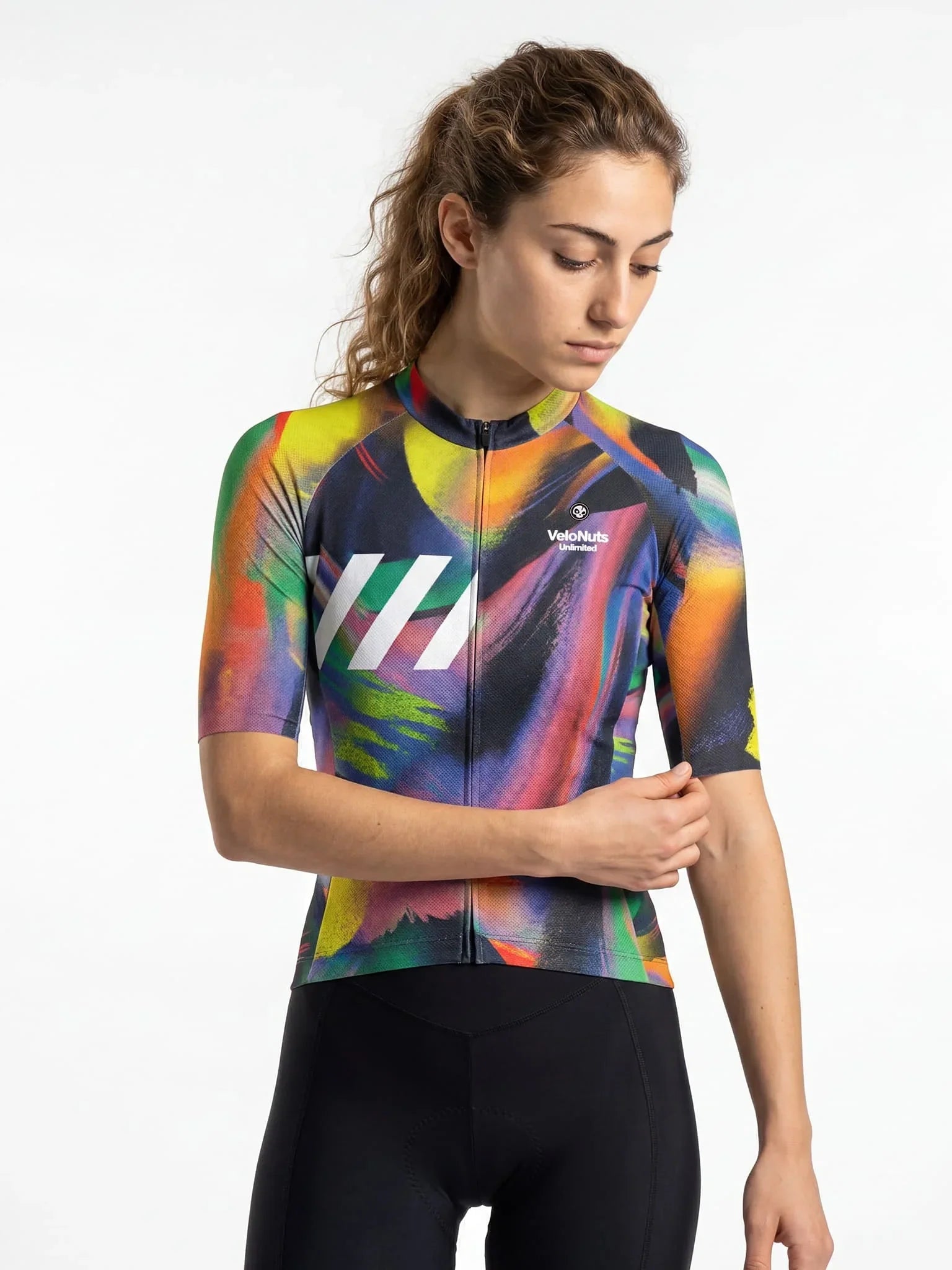 Women's Cycling Jersey Pixel Riot#Type_Vertical Glitch